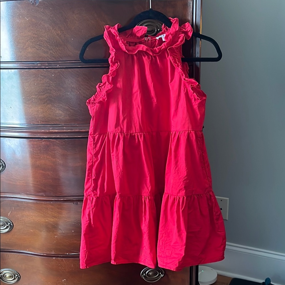 TCEC Red Ruffled Tiered Sundress